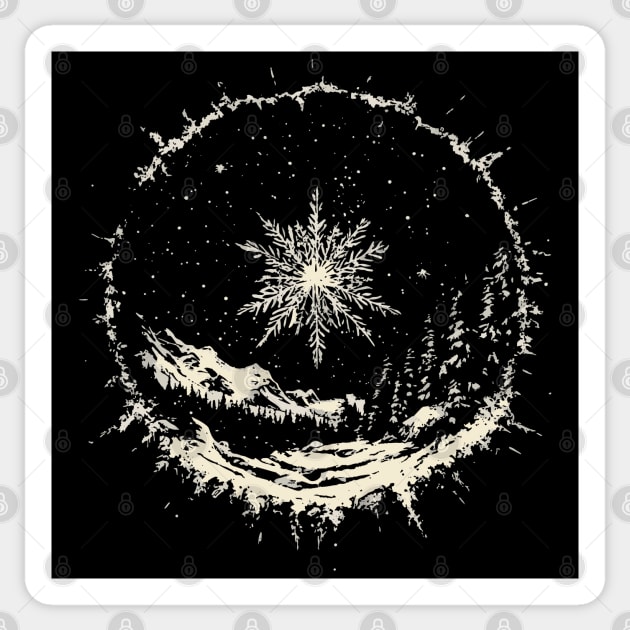 Snow Dome - Tribal Winter Design Sticker by TuncGK